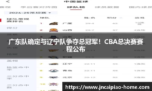 广东队确定与辽宁队争夺总冠军!CBA总决赛赛程公布